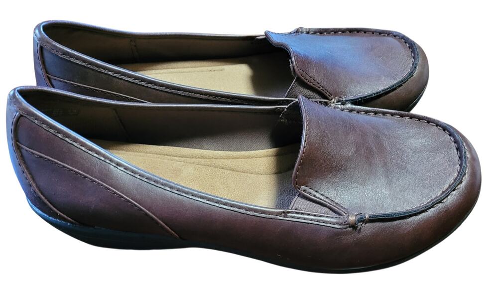 Comfort Plus by Predictions Women’s Brown Slip On Loafers Moc Toe Size 11W